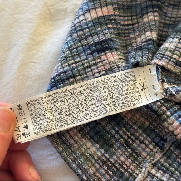 Forever 21 Women’s Blue/Green/Pink Knitted Mini Dress | Size Medium | Tank Dress - Picture 5 of 5